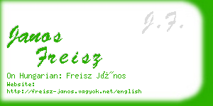 janos freisz business card